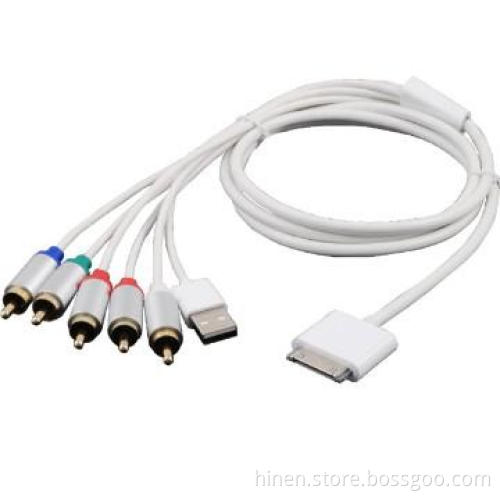 Apple Dock Adapter to Component AV Cable with USB